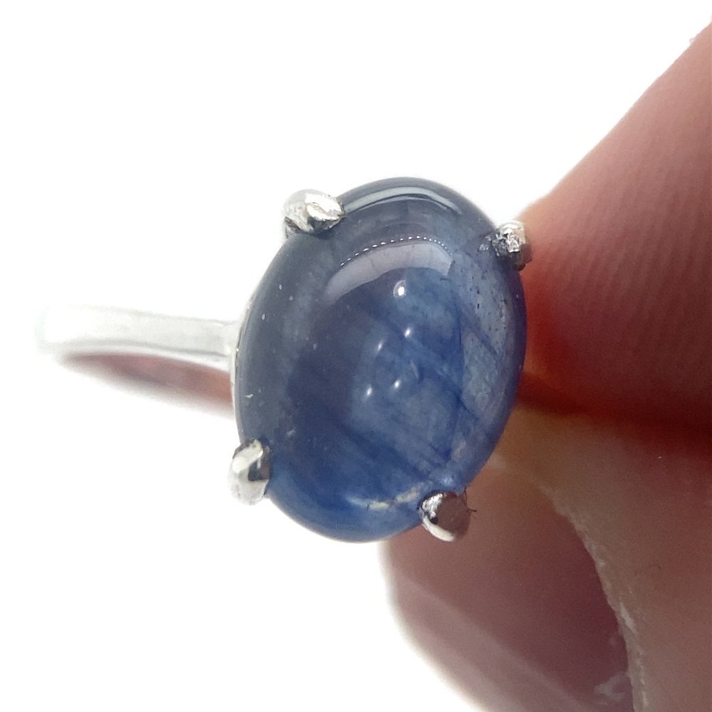 Blue Sapphire 5.11ct Platinum Finish Solid 925 Sterling Silver Ring